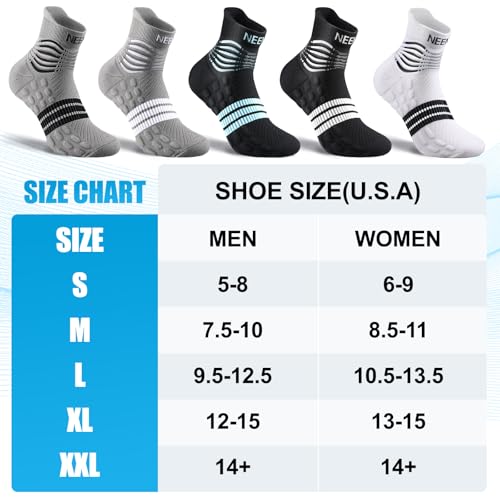 NEENCA Professional Compression Socks for Women Men Circulation, 20-30 mmHg - color: Black Blue, size: Large