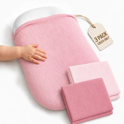 3 Pack Muslin Baby Lounger Covers, Covers Only, 35.5" x 20" - color: 3 Pack Pink