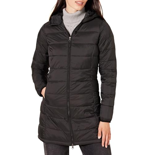 Amazon Essentials womens Lightweight Water-Resistant Packable Hooded Puffer Coat (Available in Plus Size) - color: Black, size: Medium
