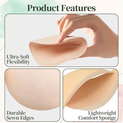 12 Pairs Round Bra Pads Inserts Kit, Removable Washable Sports Bra Padding Insert for Bikinis Top Swimsuit Sport Bras