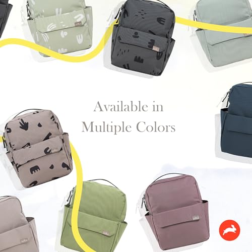 Mini Roo Diaper Bag Backpack, Truffle Brown Baby Bag - 6 Pocket Everyday - color: Truffle