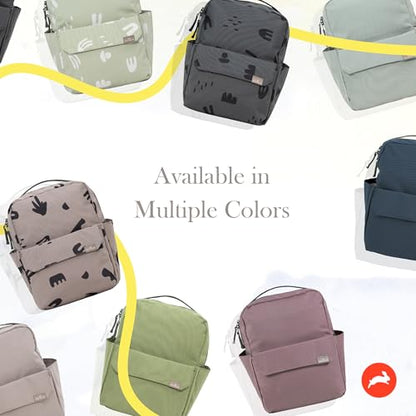 Mini Roo Diaper Bag Backpack, Truffle Brown Baby Bag - 6 Pocket Everyday - color: Truffle