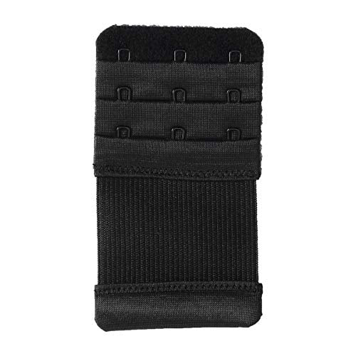 Bra Extender 3 Hook Elastic Stretchy Bra Band Extension 3pcs-Pack - color: Black, 3 Hook, 0.75inch(1.9cm)