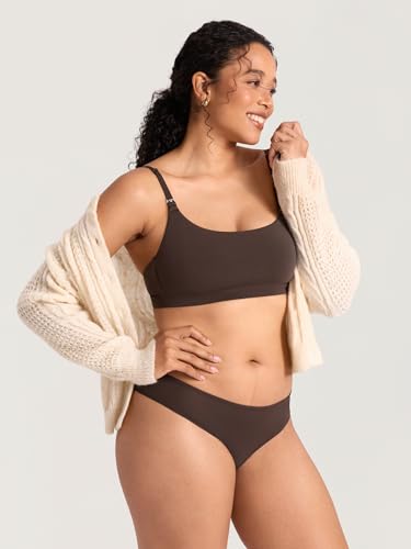 MOMANDA Cotton Nursing Bras for Breastfeeding - color: Clay Brown, size: Small