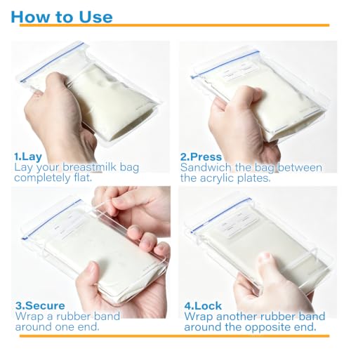 4 Pack Freeze Flat Breastmilk Storage Organizer, Space-Saving