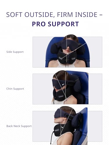 Travel Pillow, Neck Pillow Airplane for Long Flight Sleeping - color: Black & Grey, size: U-Shaped Pillow