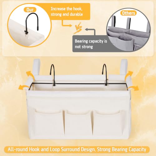 Lilithye Bedside Caddy, Bedside Storage Bag Hanging Organizer for Bunk Bed - color: 1pc White