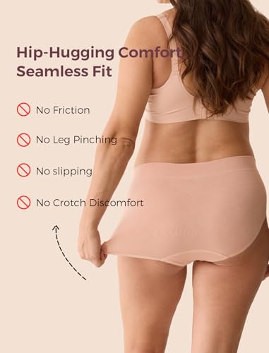 Momcozy Maternity Underwear Seamless, Pregnancy Postpartum Panties Under Bump Maternity Underwear - size: Medium