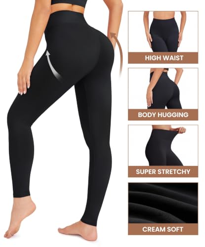 VALANDY Creamlush 1/3/5 Pack High Waisted Leggings for Women Buttery Soft - color: 1 Pack - Black, size: Small-Medium
