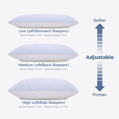OSBED Shredded Memory Foam Pillows Standard Size Pack of 4 - size: Standard (Pack of 4)