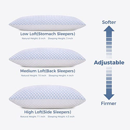 OSBED Shredded Memory Foam Pillows King Size 2 Pack - size: King (Pack of 2)