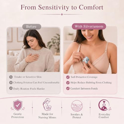 Silveriumom Silver Nursing Cups, Nipple Shields & Covers for Breastfeeding (X-Large) - size: X-Large