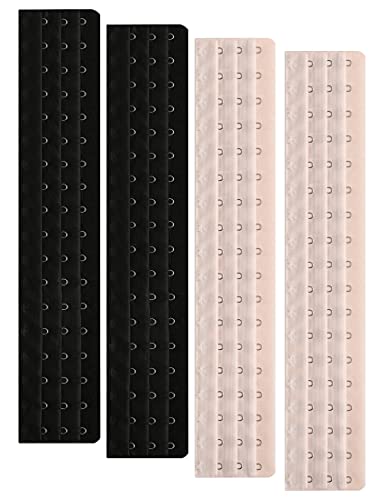 Corset Bra Extender Hook 3/4 Inch Spacing - color: 4pcs:18hook/Light Beige&black