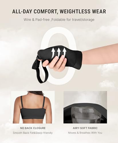 FeelinGirl Bras for Women Comfy Seamless Wireless Bralettes - color: Black, size: Medium