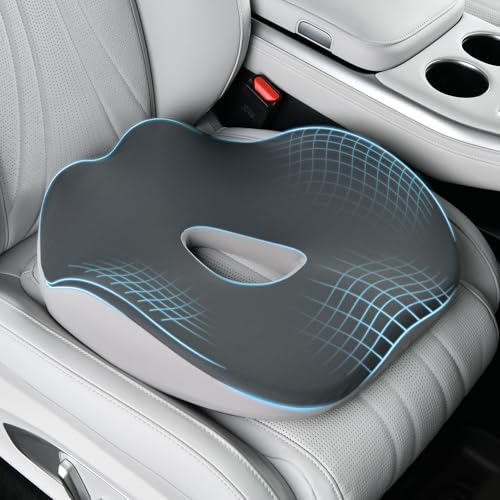 Coverado Car Seat Cushion with Memory Foam, Ergonomic Driving Seat Cushion for Sciatica, Tailbone, Back Pain Relief, Premium Non-Slip Washable Cushion for Car, Driver, Office, Wheelchair - color: S1, size: 1 Piece