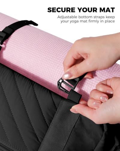 Small Gym Bag for Women - Duffle Weekender Work Duffel Carry on Tote Bag - color: Black