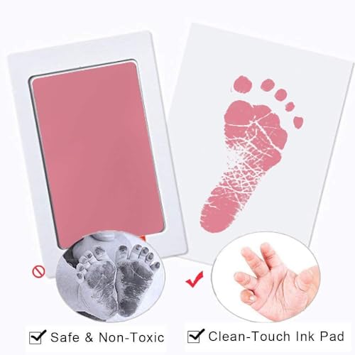 Large Inkless Hand and Footprint Kit, Baby Keepsake, 2-Pack - color: Black and Pink