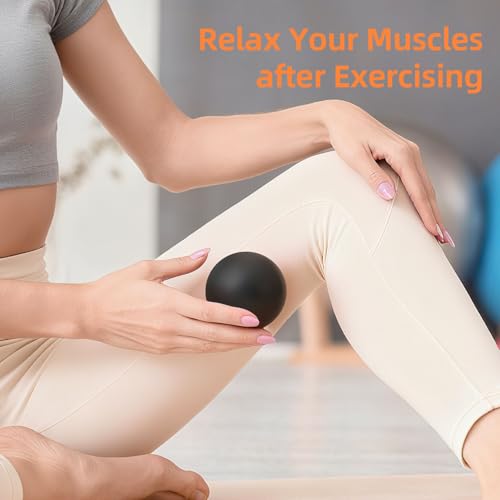 Massage Lacrosse Balls for Myofascial Release, Trigger Point Therapy - color: Black