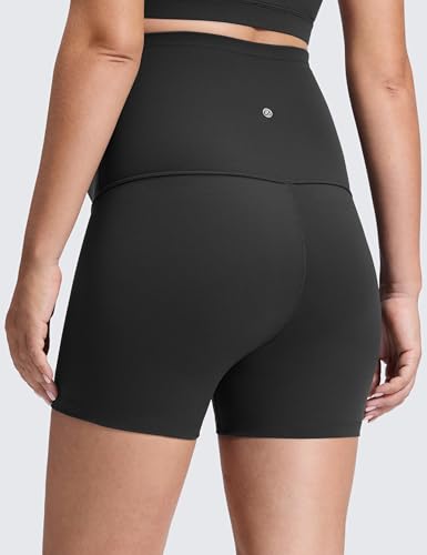 CRZ YOGA Maternity Biker Shorts 4" - color: Black, size: Large
