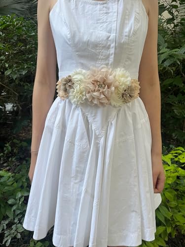 Maternity Flower Belt for baby shower Mommy Sash Pregnancy Belt - color: Champagne