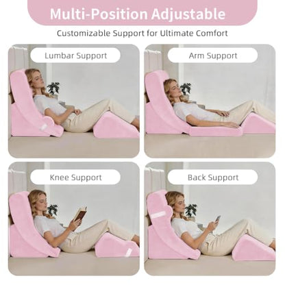 Wedge Pillow Set for After Surgery,Pink,4PCS-22 - color: Pink, size: 4PCS-22''