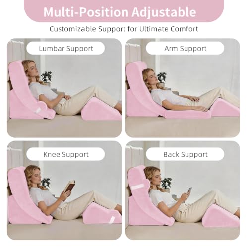 Wedge Pillow Set for After Surgery,Pink,4PCS-22 - color: Pink, size: 4PCS-22''