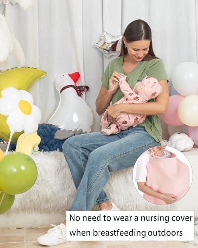 Rnxrbb 3 Pack Nursing Tops for Women Maternity Breastfeeding Shirts - color: Gray&purple&light Green, size: Medium
