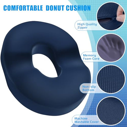 BlissTrends Donut Pillow Seat Cushion, Memory Foam Lifting Cushions(Blue) - color: Blue, size: Large