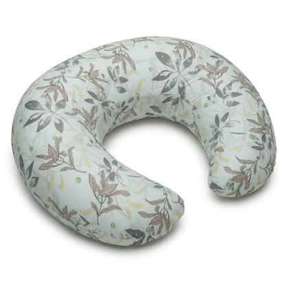 Nursing Pillow and Body Positioner for Breast Feeding and Bottle Feeding, Ultra Soft Breastfeeding Pillows with Removable Pillow Cover (Grey-Green Leaf) - color: Grey-green Leaf