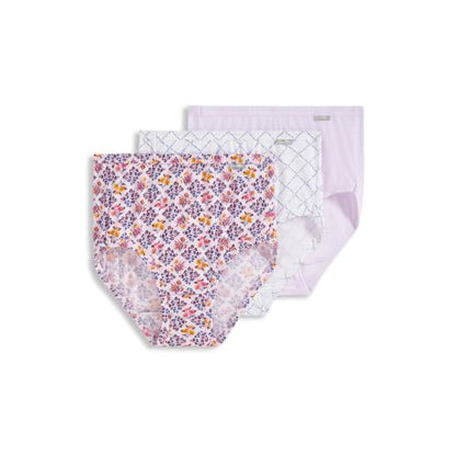 Jockey Women's Underwear 100% Cotton Elance Brief - 3 Pack - color: Floral Trellis, size: 6