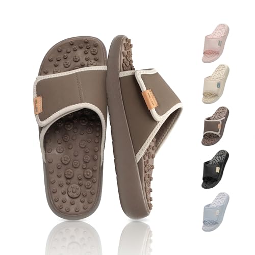 BALLOP Mamuring 1,700 Nodes Acupressure Massage Slippers - color: Brown, size: 8 Women/7 Men
