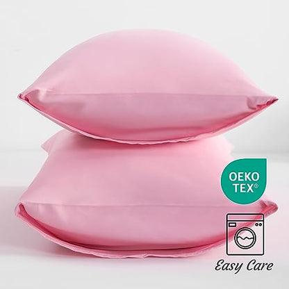 NTBAY Standard Microfiber Pillowcases, Set of 2, Pink - color: Pink, size: Standard (20"x26")