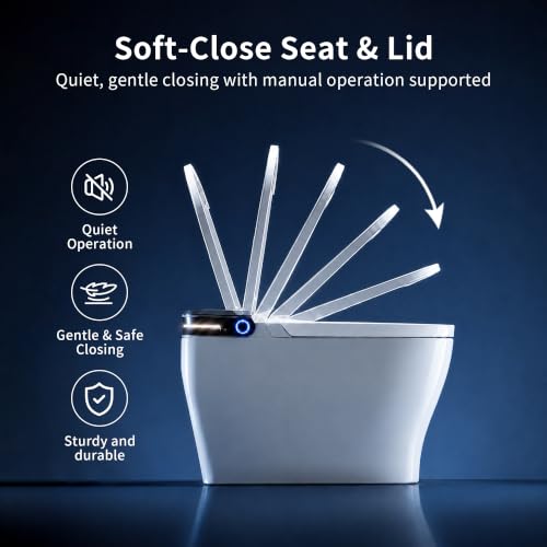 DeerValley Smart Toilet with Bidet Built in, Auto Open Close, Foam Shield - color: Dual-Color (Black/White)
