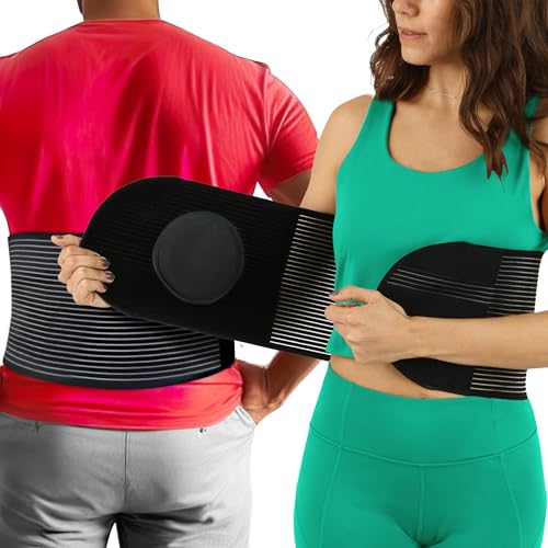 Umbilical Hernia Belt for Women Men | Hernia Support Abdominal Binder (S/M) - color: Black, size: Small/Medium
