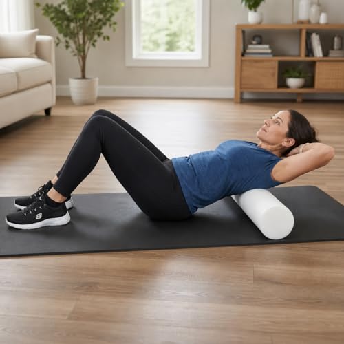 Firm White PE Foam Roller (18" Full Round) - size: 18" Full Round