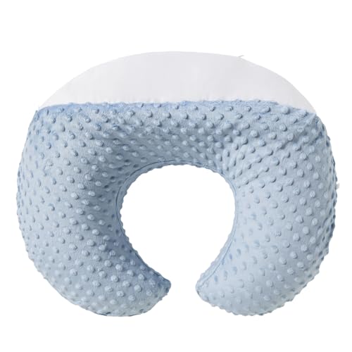 Dots Nursing Pillow Cover, Plush Breastfeeding Pillow Case - color: Cloud Blue