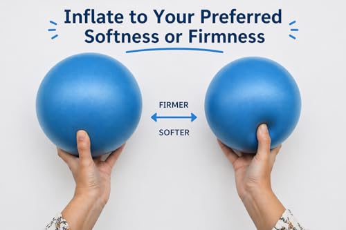 CIZEBO 6" or 8" Pilates Ball, Small Exercise Ball with Air Pump - color: Blue, size: 8 inch