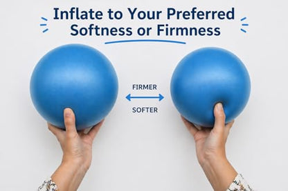 CIZEBO 6" or 8" Pilates Ball, Small Exercise Ball with Air Pump - color: Blue, size: 8 inch