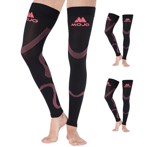 MOJO 3 Pairs Unisex Compression Thigh-High Sleeves, 20-30mmHg - color: Pink, size: Medium
