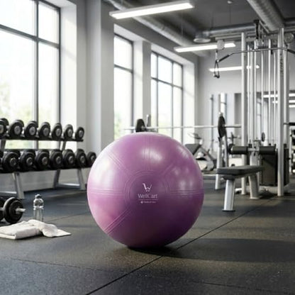 Purple 25-Inch Inflatable Exercise Ball – PVC Core Strengthening & Balance Ball - color: Purple