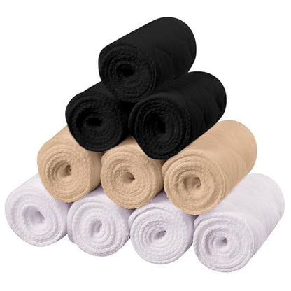 Toulite 10Pcs Reusable Cotton Bra Liners for Sweat - color: White, Black, Beige, size: Medium