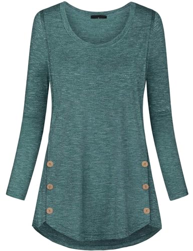 connche Women's Button Side Maternity Tunic Nursing Tops for Breastfeeding - color: Green, size: Large