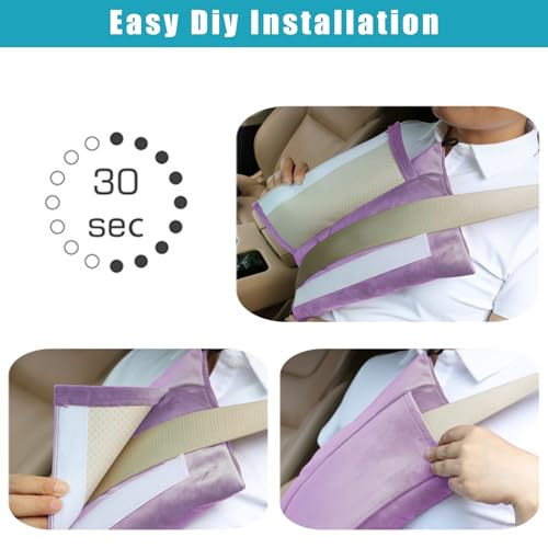 Post Surgery SeatBelt Pillow for Pregnancy Mastectomy Hysterectomy Recovery - color: Lavender