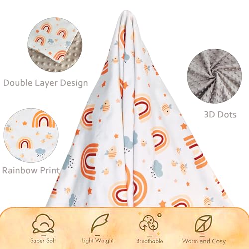 Rainbow Baby Blanket for Boys Girls, Soft Minky Blanket - color: Rainbow