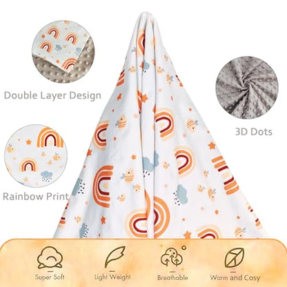 Rainbow Baby Blanket for Boys Girls, Soft Minky Blanket - color: Rainbow
