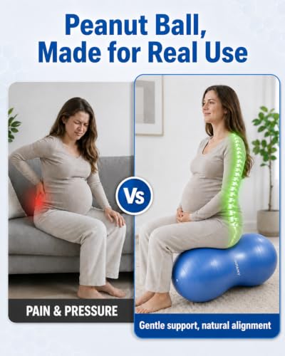 INPANY Peanut Exercise Ball for Labor, Physical Therapy & Fitness - color: Blue