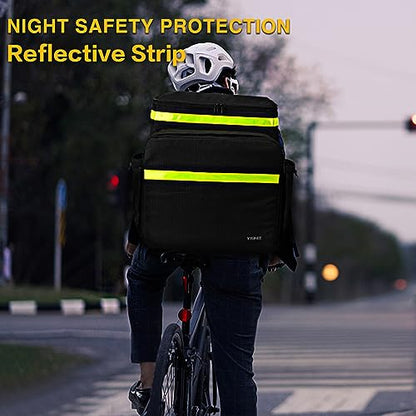 Ytonet XX-Large Food Delivery Backpack, Delivery Bag with Reflective Strip - color: Black, size: XX-Large