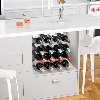 Yieach 2 Tier Stackable Wine Racks Countertop,Sturdy and Durable Wine Rack Free Standing Floor for Inside Cabinet,Clear Water Bottle Organizer and Wine Storage Racks Holder for Pantry,Table,Kitchen - size: 2 Pack-Hold 8 Bottle