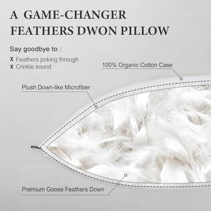 DWR Goose Feather Down Body Pillow, Organic Cotton, Medium, 20x54, 1 Pack - size: Body Pillow Only
