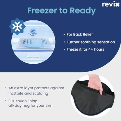 REVIX Extra Large Lower Back Ice Pack Wrap, 2 Pack Gel Wrap for Lumbar - color: Blue